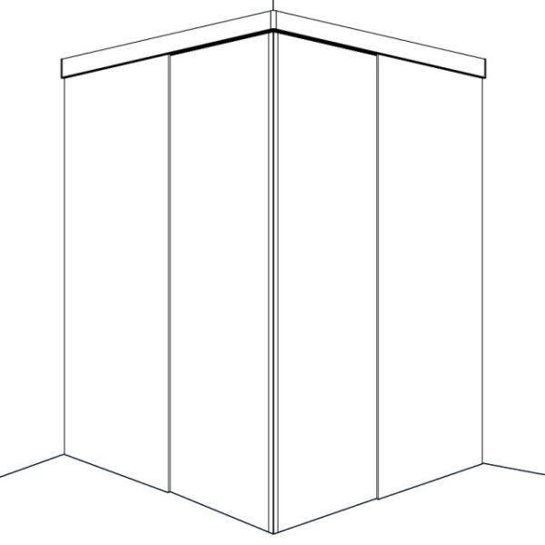 画像4: シャワー室ガラスドア（コーナー取付タイプ） (4)