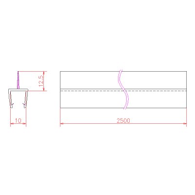 画像3: エッジシール OT-H610N／ガラス厚１０mm、８mm用／長さ：２.５m×２本