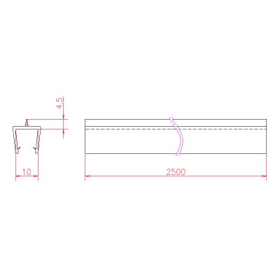 画像3: エッジシール OT-H611N／ガラス厚：１２mm、１０mm、８mm用／長さ：２.５m×２本