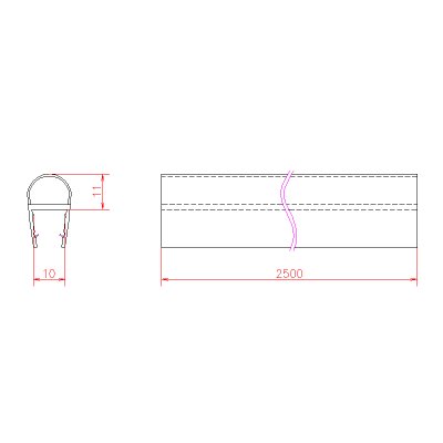 画像3: エッジシール OT-H640N／ガラス厚１０mm、８mm用／長さ：２.５m×２本