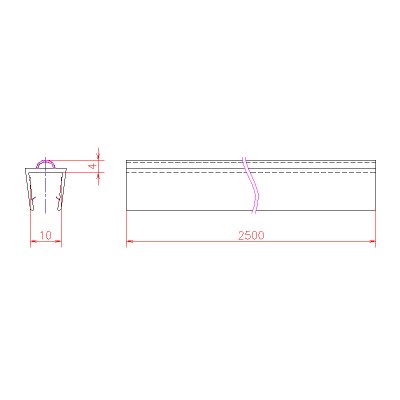 画像3: エッジシール OT-H642N ／ガラス厚１０mm、８mm用／長さ：２.５m×２本