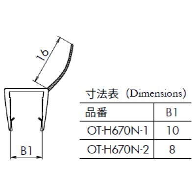 画像2: エッジシール OT-H670N／ガラス厚１０mm、８mm用／長さ：２．５m×２本