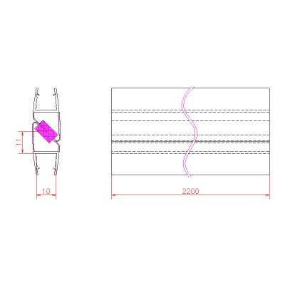 画像3: エッジシール（マグネットタイプ） OT-H710N／ガラス厚１０mm、８mm用／長さ：２.２m×２組