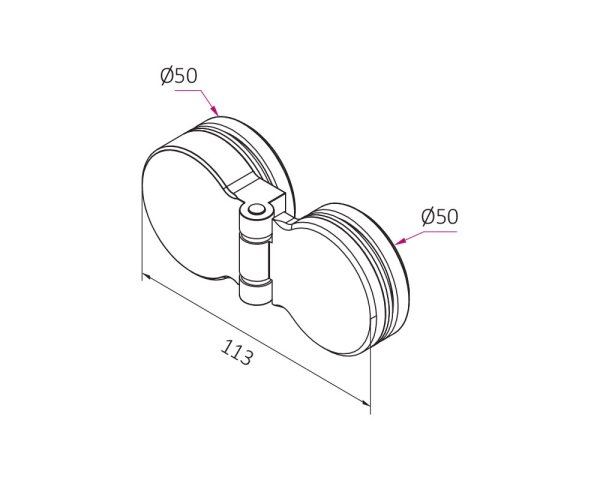 画像2: 浴室用ヒンジ(丁番)壁取付けタイプ (2)