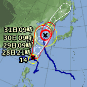 台風１４号、再接近