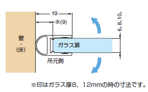 ドア吊元シール<br />(8861KUO-8-2500)