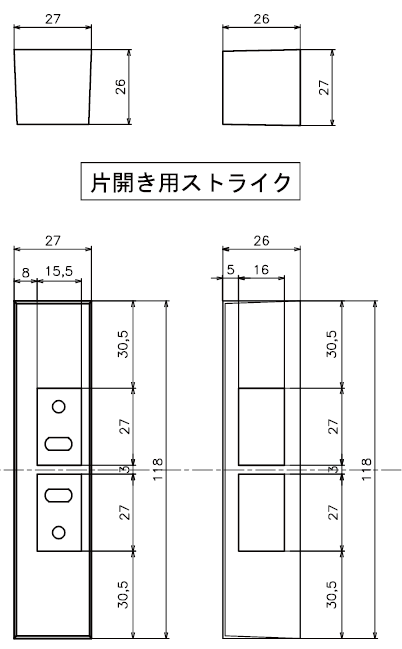 ID-303FE-R片開き用ストライクク