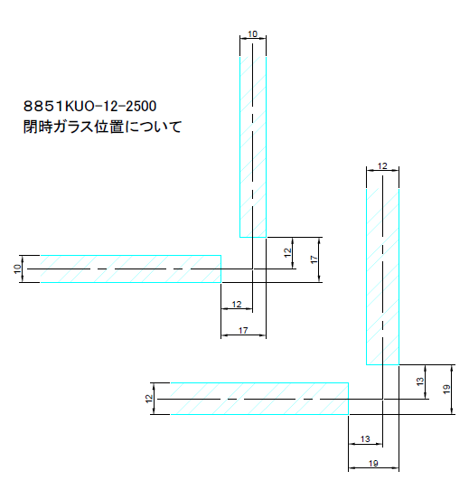 8851KUO-12-2500閉時ガラス位置図面</font>