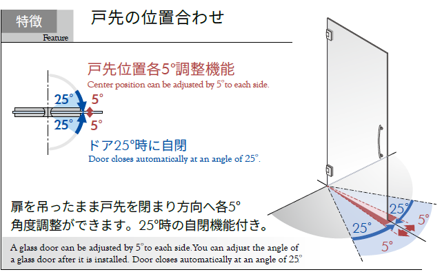 OT-B435 特徴 戸先の位置合わせ